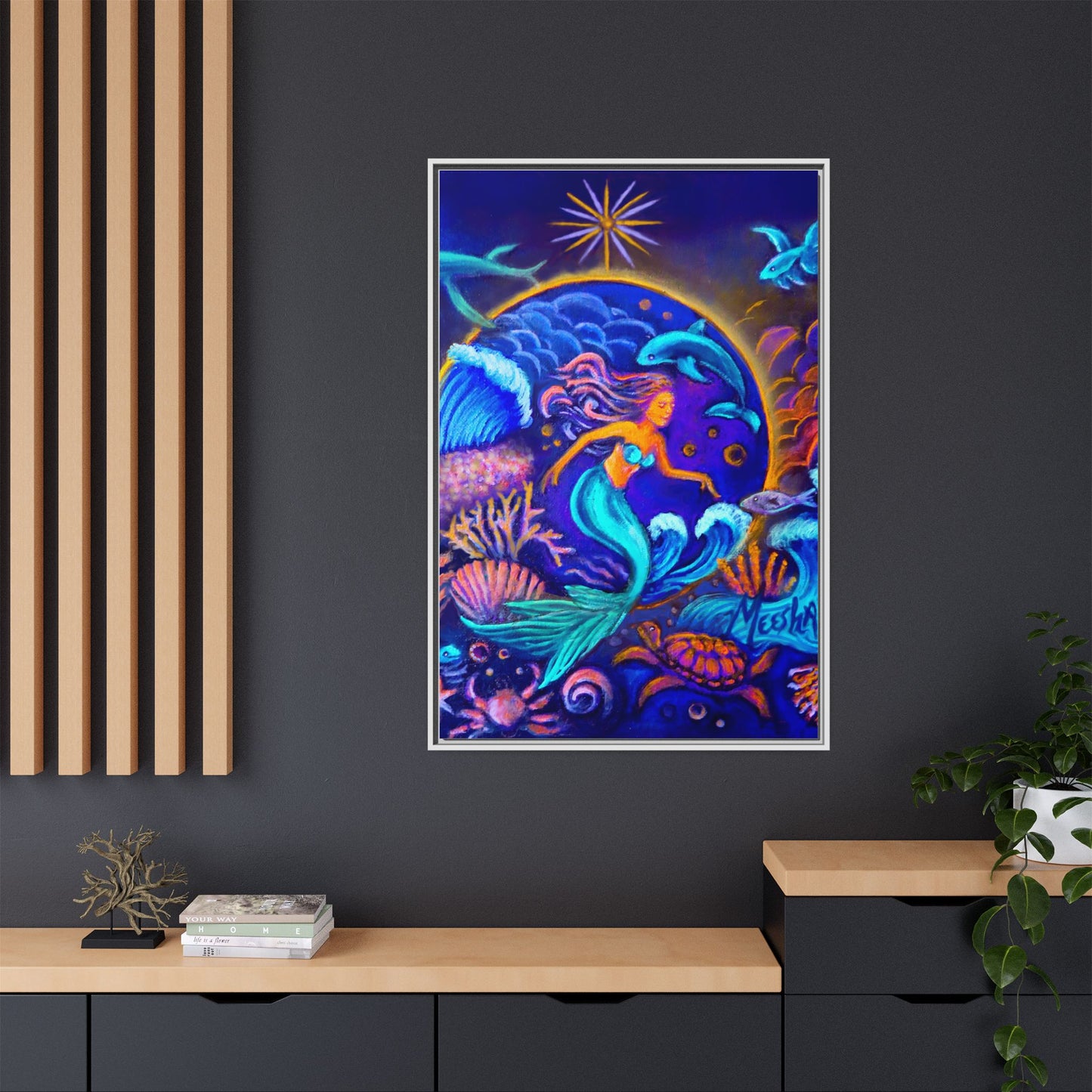 Celestrial Extraterrestrial Framed Canvas Print
