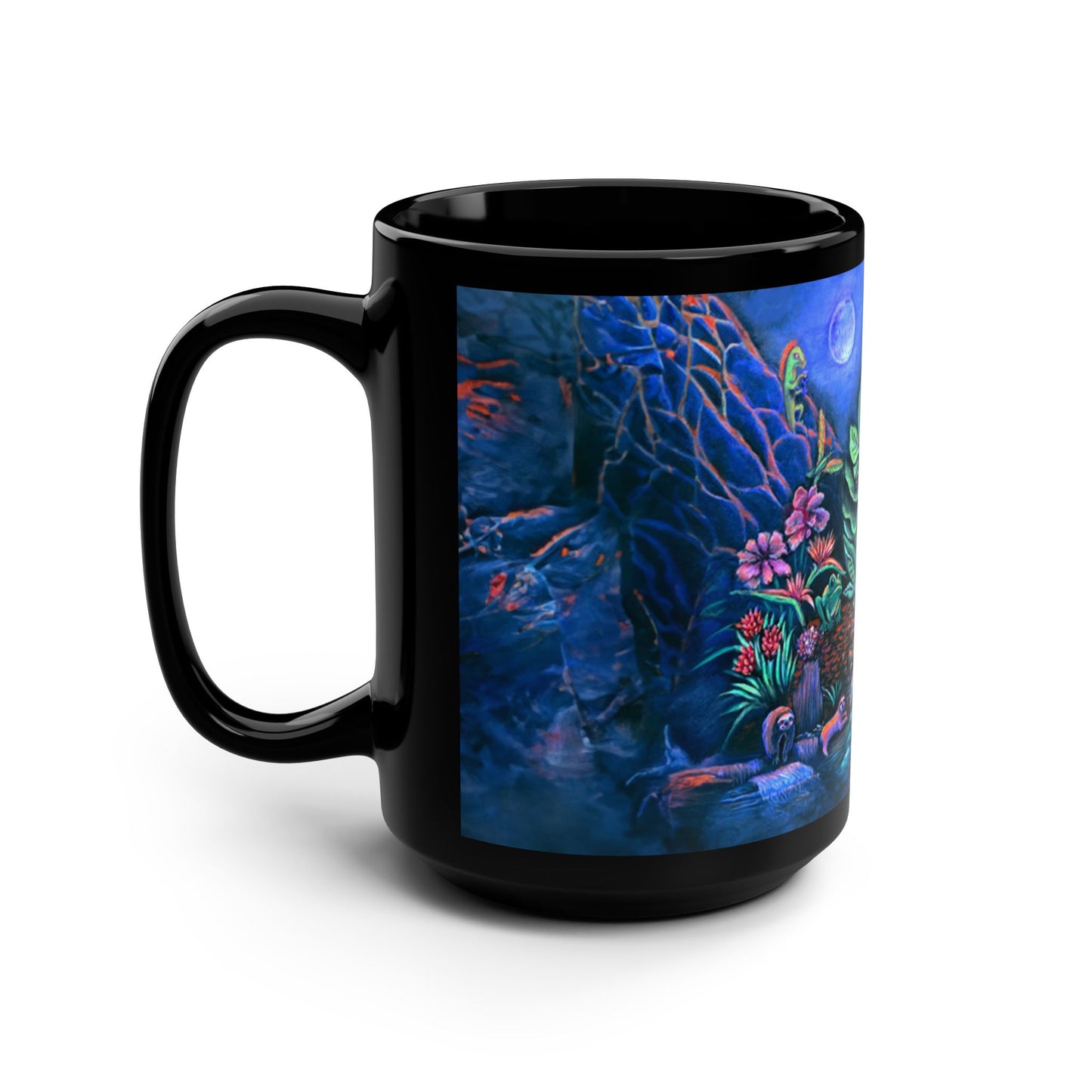 Moonlight Mischief Black Mug, 15oz