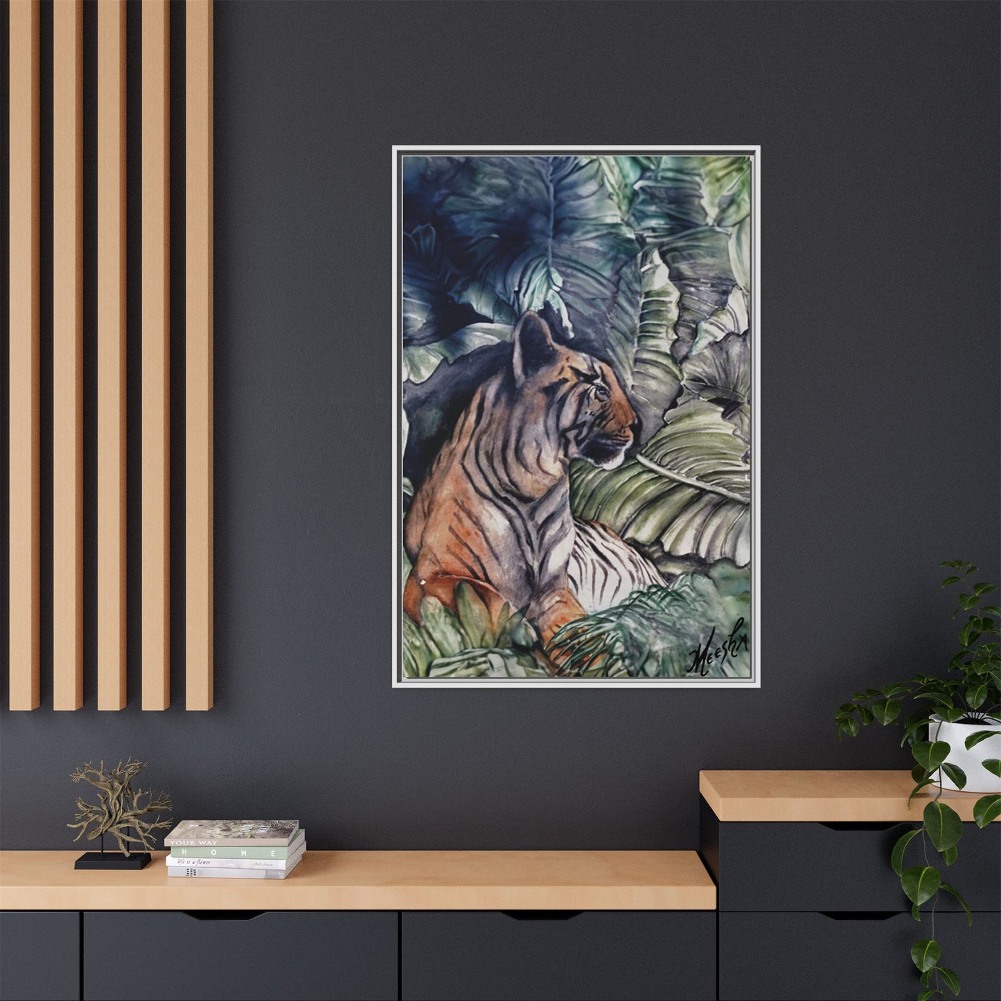 Watchful Warrior Framed Canvas Print