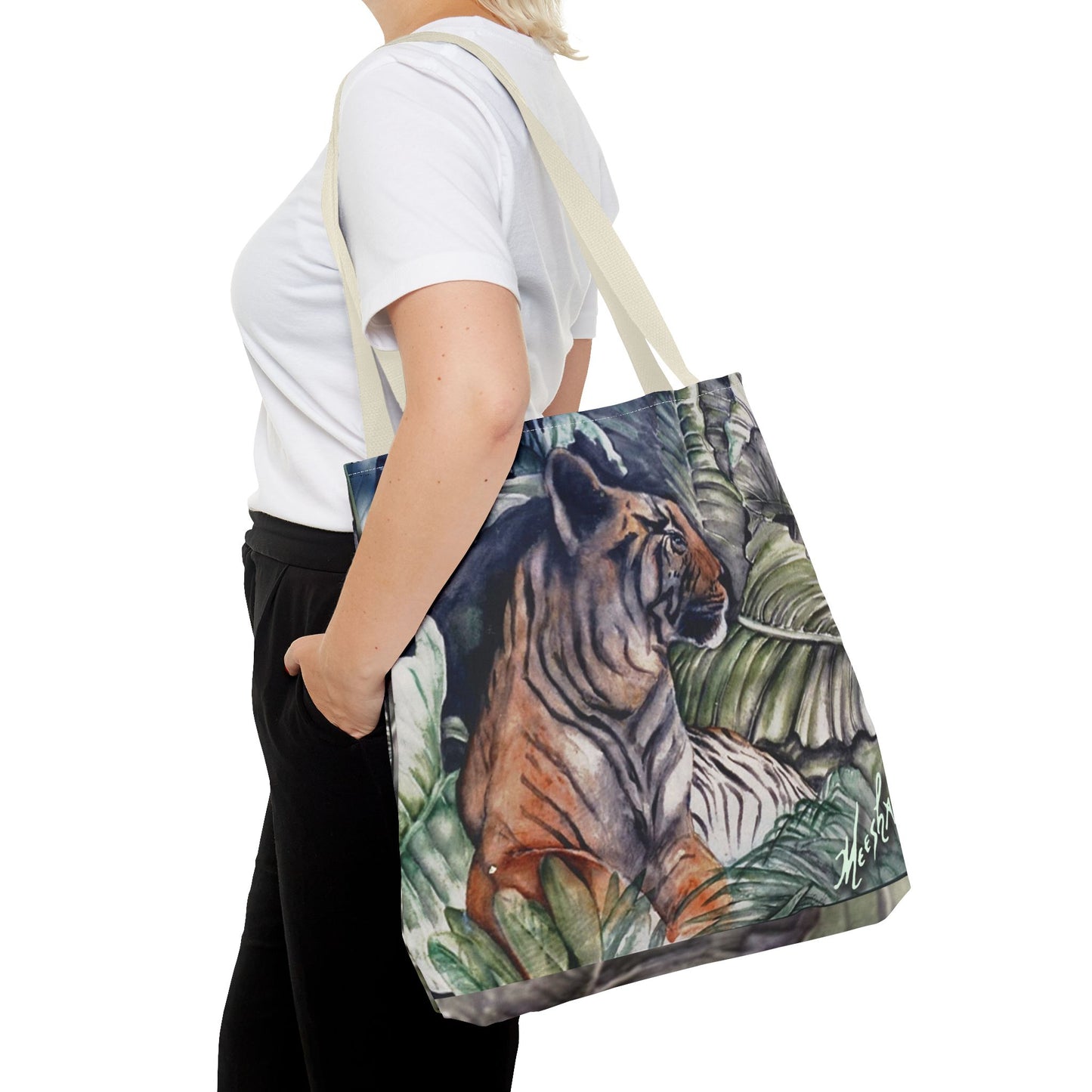Watchful Warrior Tiger Tote Bag