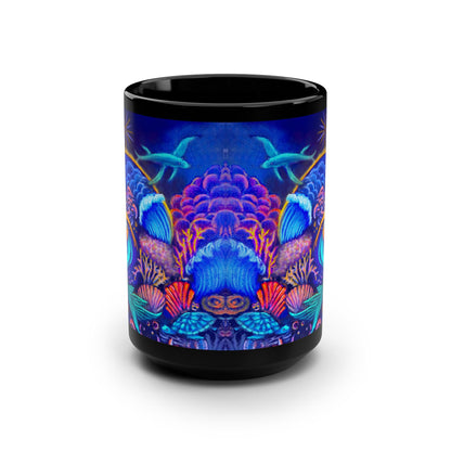 Celestial Extraterrestrial Black Mug, 15oz