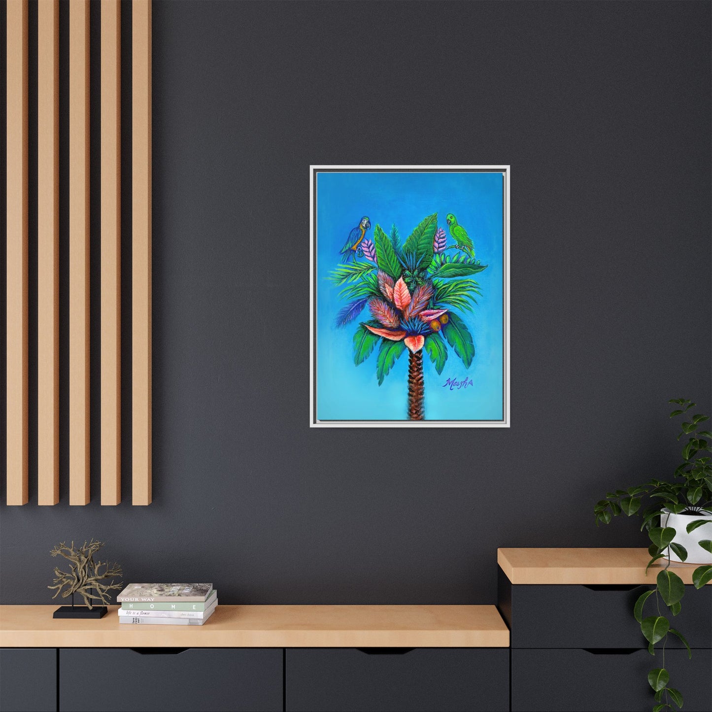 Palm Tree of Life Framed Canvas Print