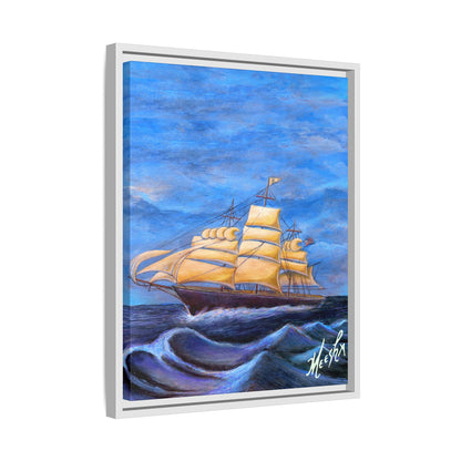 Whimsical Wavehopper Framed Canvas Print