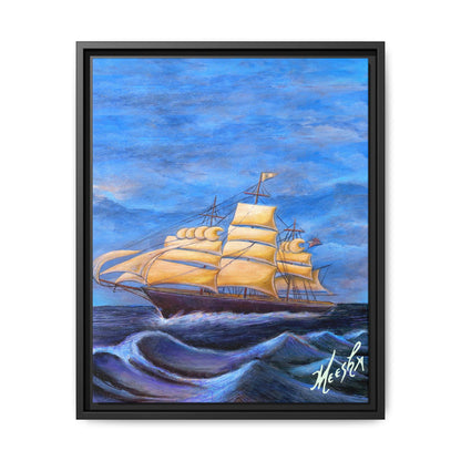 Whimsical Wavehopper Framed Canvas Print