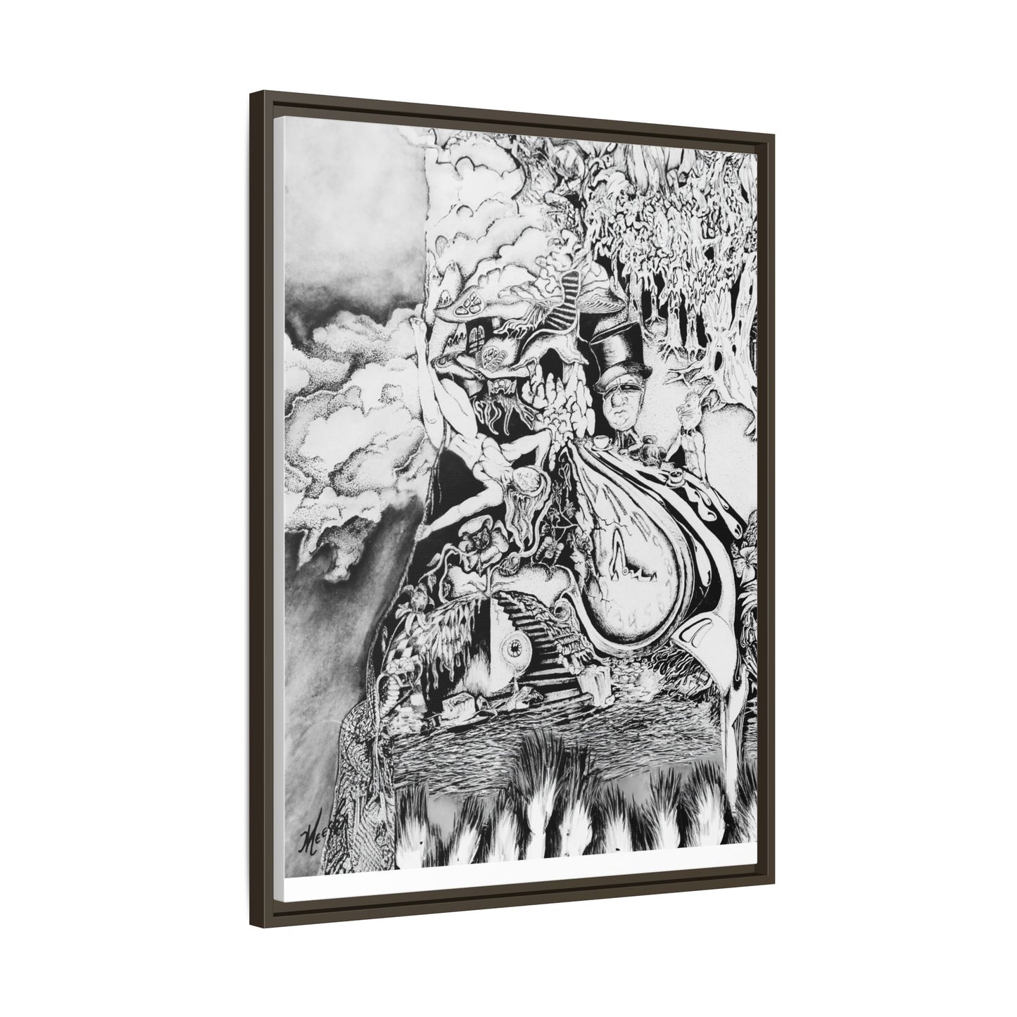 Alice In Blunderland Framed Canvas Print