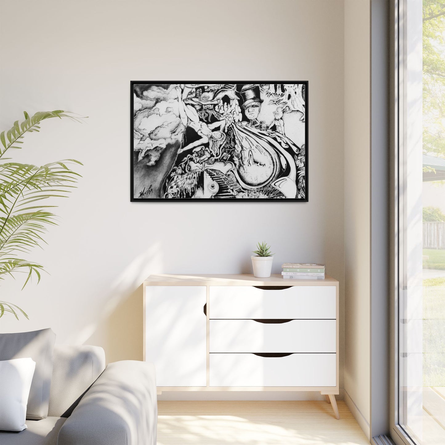 Alice In Blunderland Framed Canvas Print