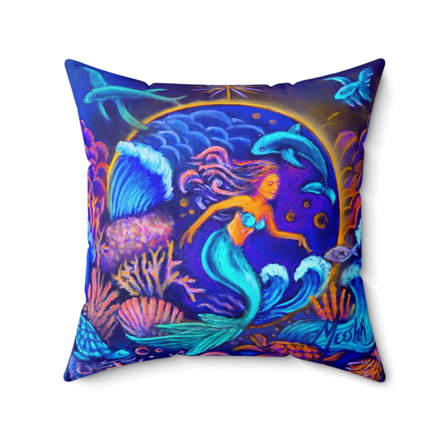 Celestrial Extraterrestrial Spun Polyester Square Pillow