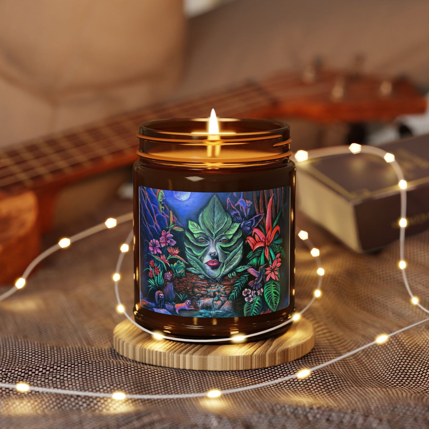 Moonlight Mischief Scented Soy Candles in decorative amber glass jar