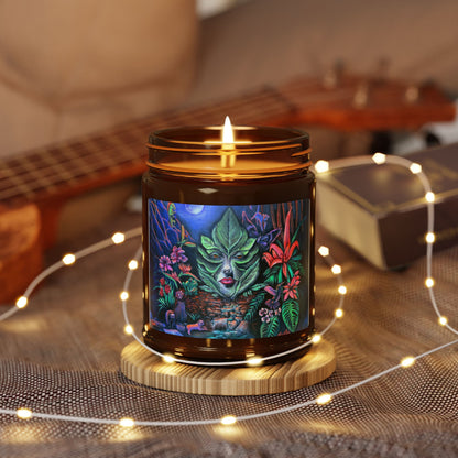 Moonlight Mischief Scented Soy Candles in decorative amber glass jar