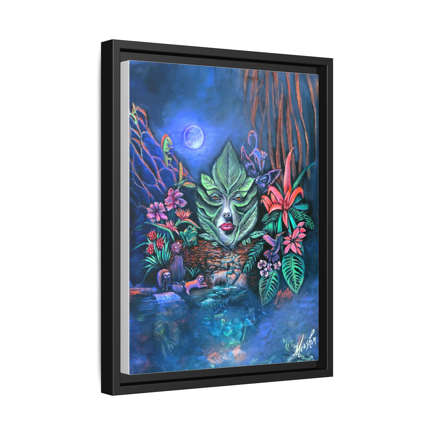 Moonlight Mischief Framed Canvas Print