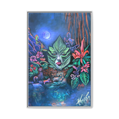 Moonlight Mischief Framed Canvas Print