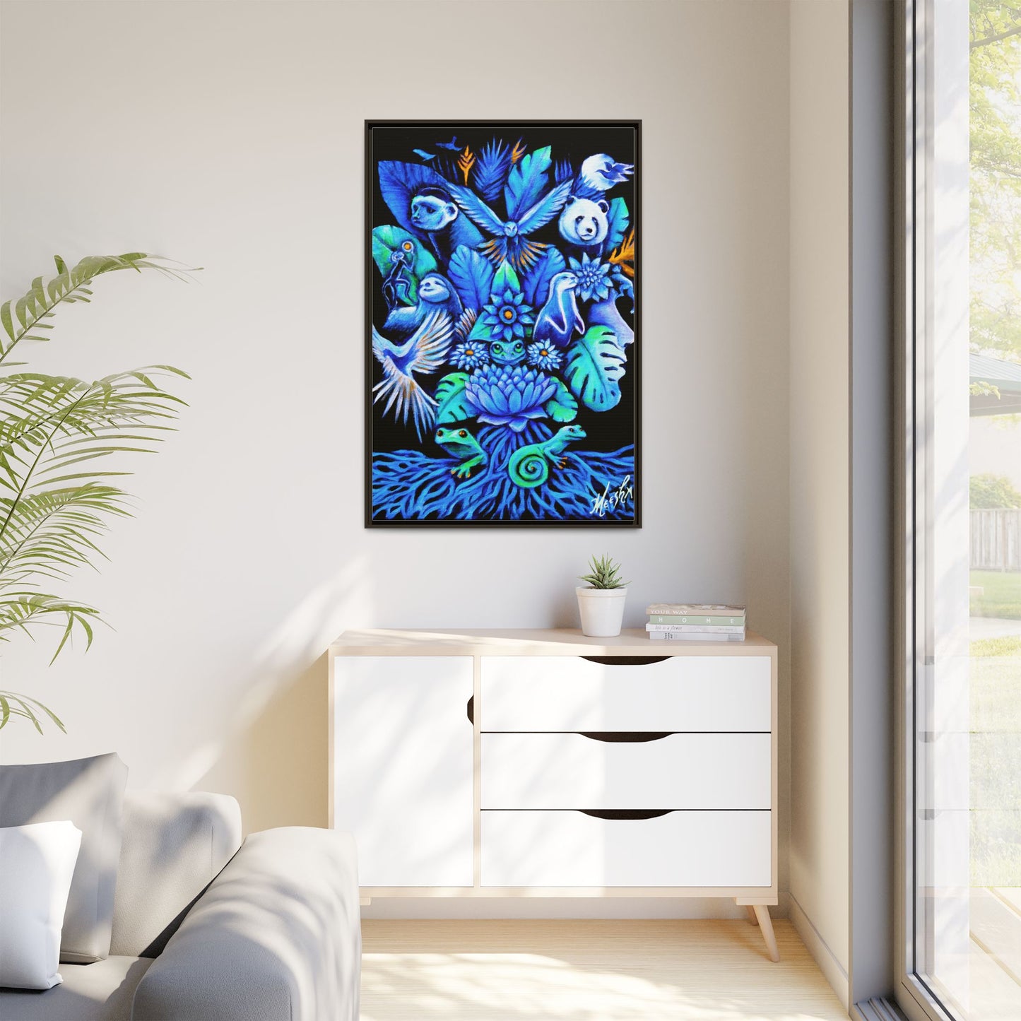 Out of The Blue Framed Canvas Print