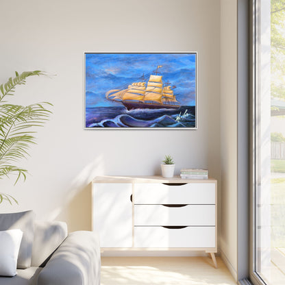Whimsical Wavehopper Framed Canvas Print