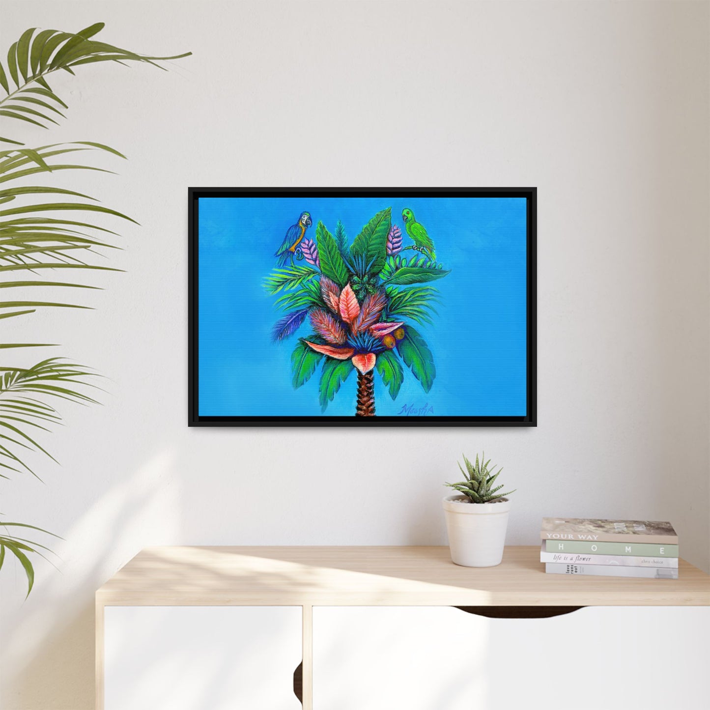 Palm Tree of Life Framed Canvas Print