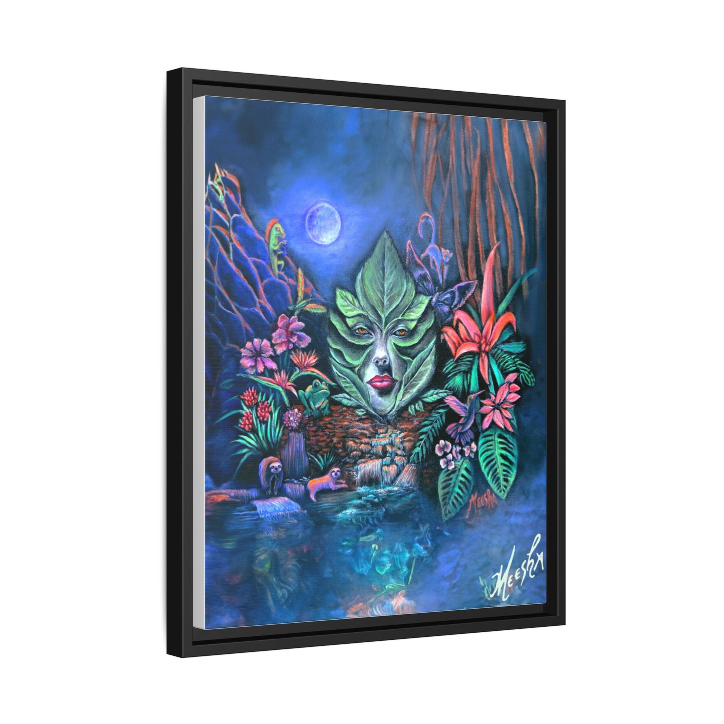 Moonlight Mischief Framed Canvas Print