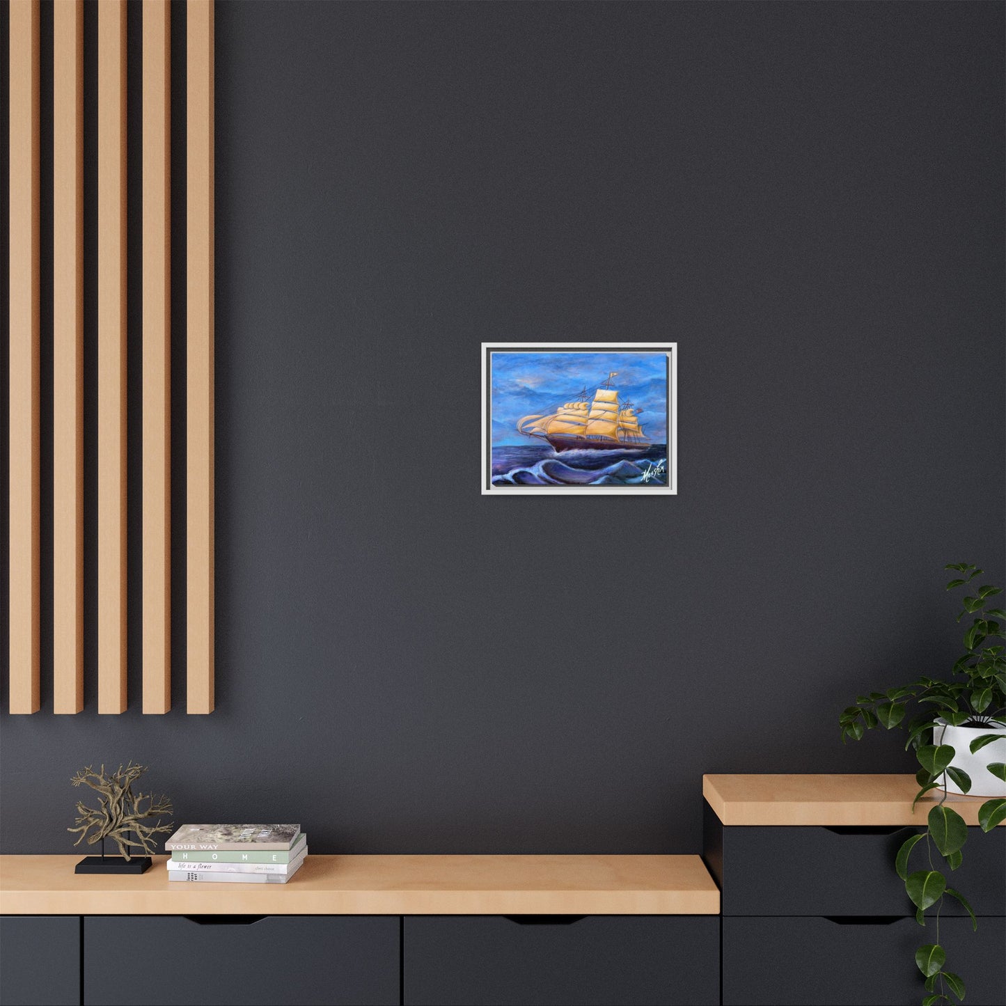 Whimsical Wavehopper Framed Canvas Print
