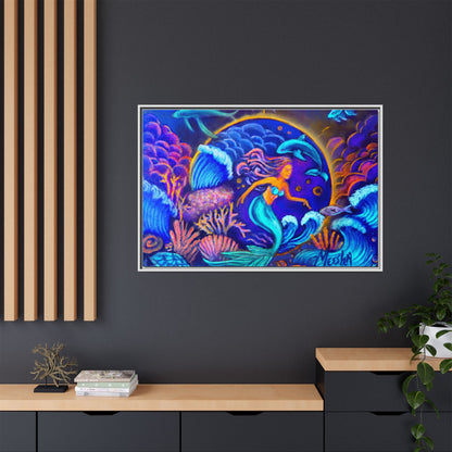 Celestrial Extraterrestrial Framed Canvas Print