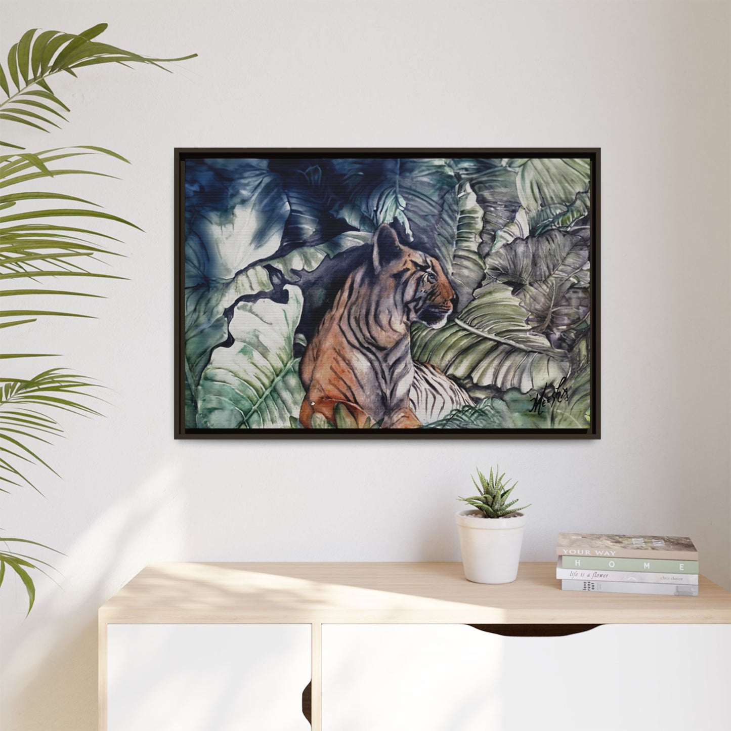 Watchful Warrior Framed Canvas Print