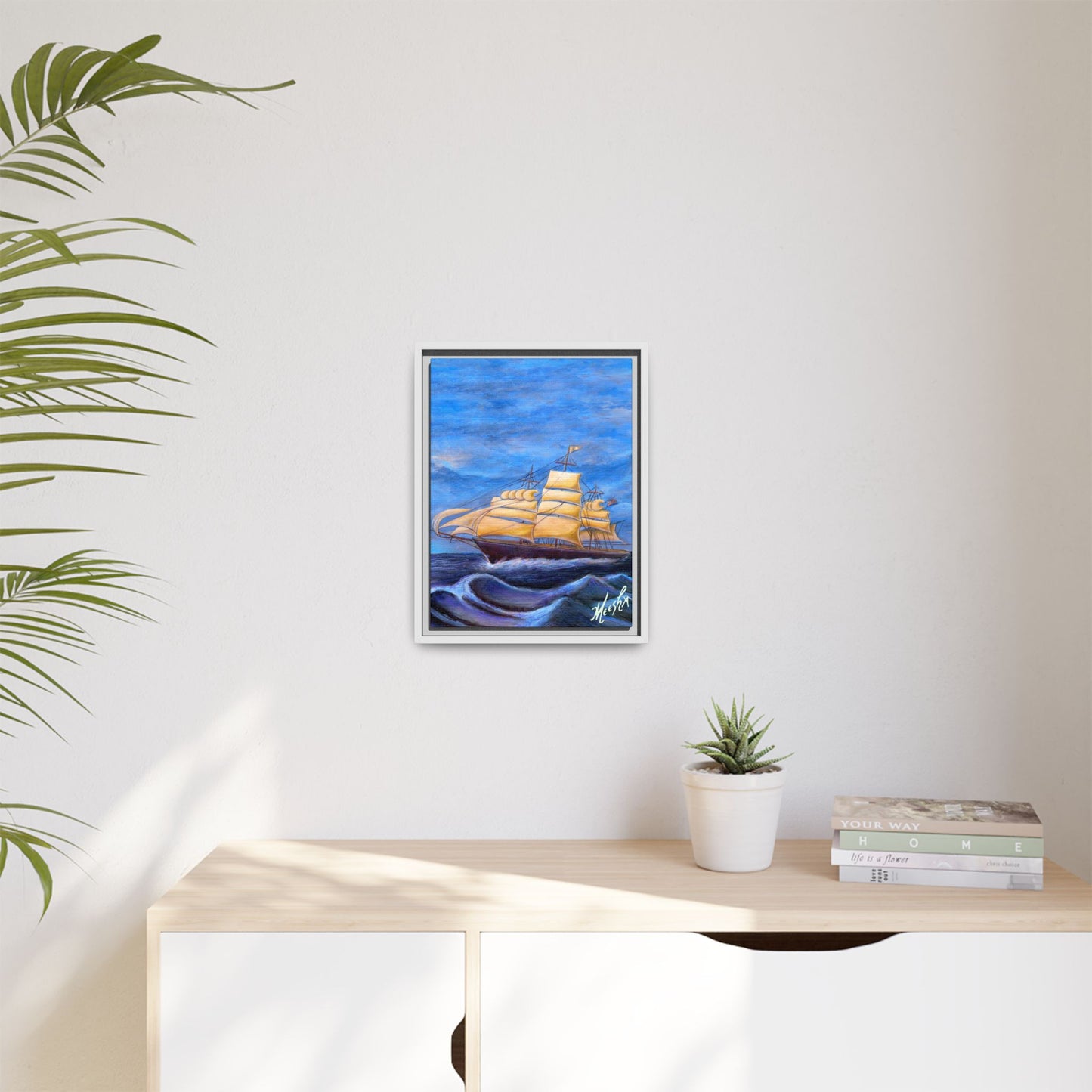 Whimsical Wavehopper Framed Canvas Print