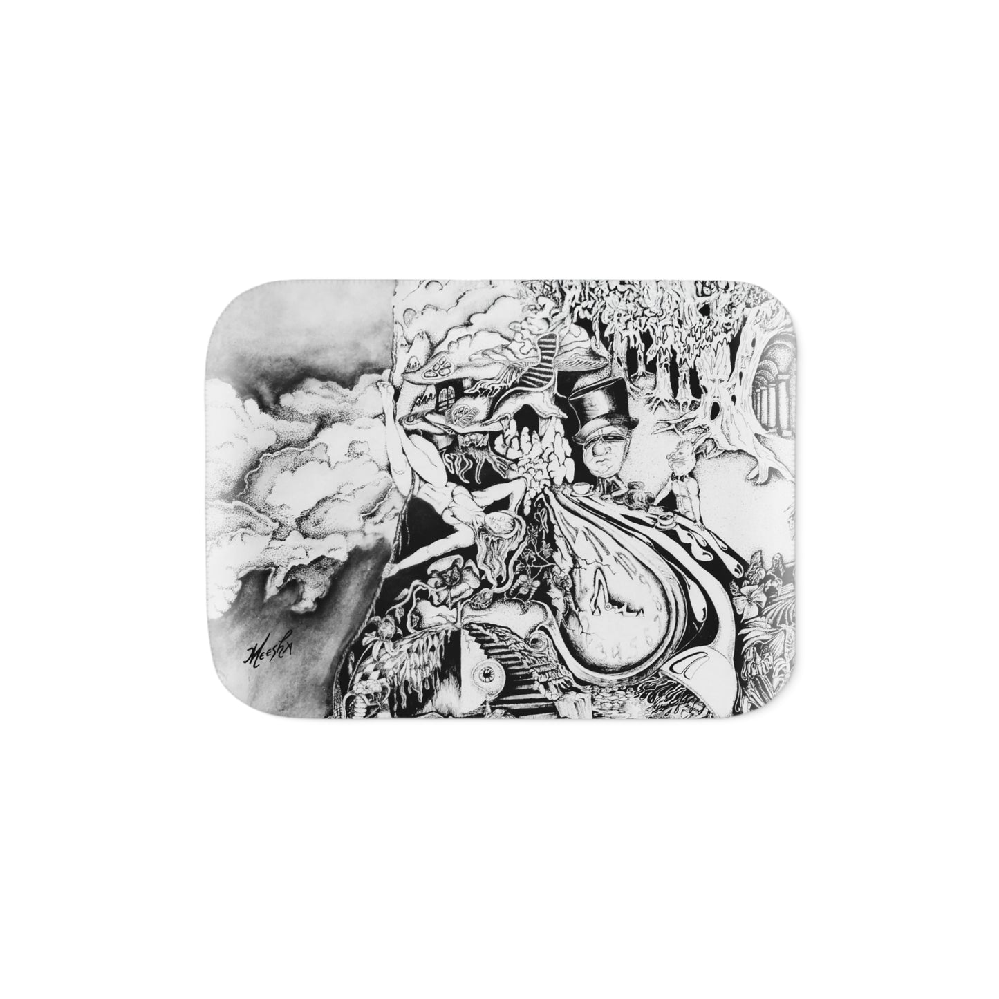 Colorful and Cozy Alice In Blunderland Super Snuggly Sherpa Blanket