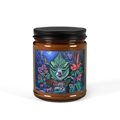Moonlight Mischief Scented Soy Candles in decorative amber glass jar
