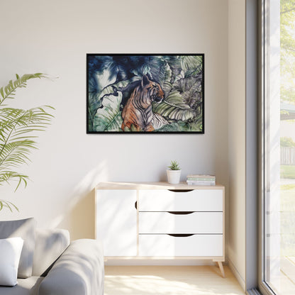 Watchful Warrior Framed Canvas Print