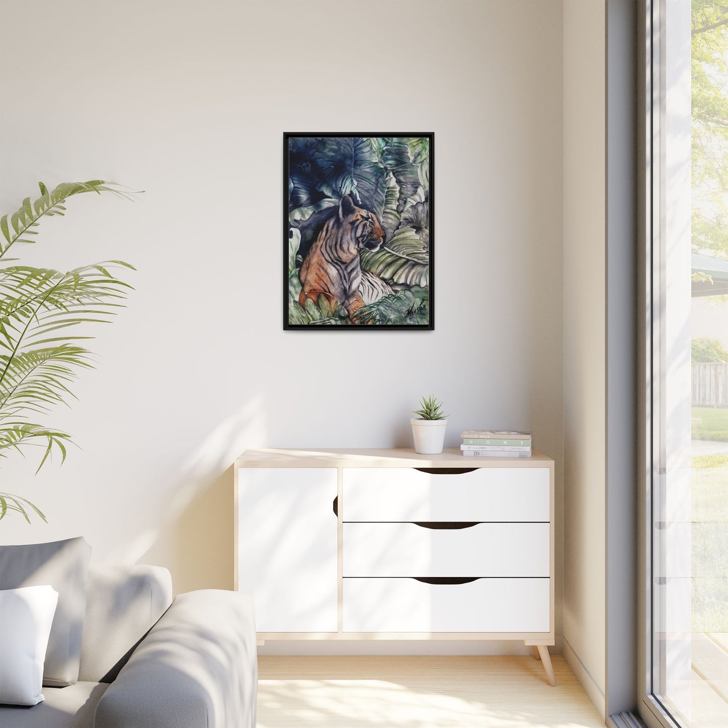 Watchful Warrior Framed Canvas Print