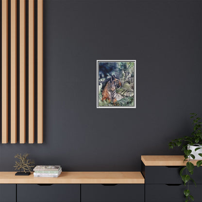 Watchful Warrior Framed Canvas Print