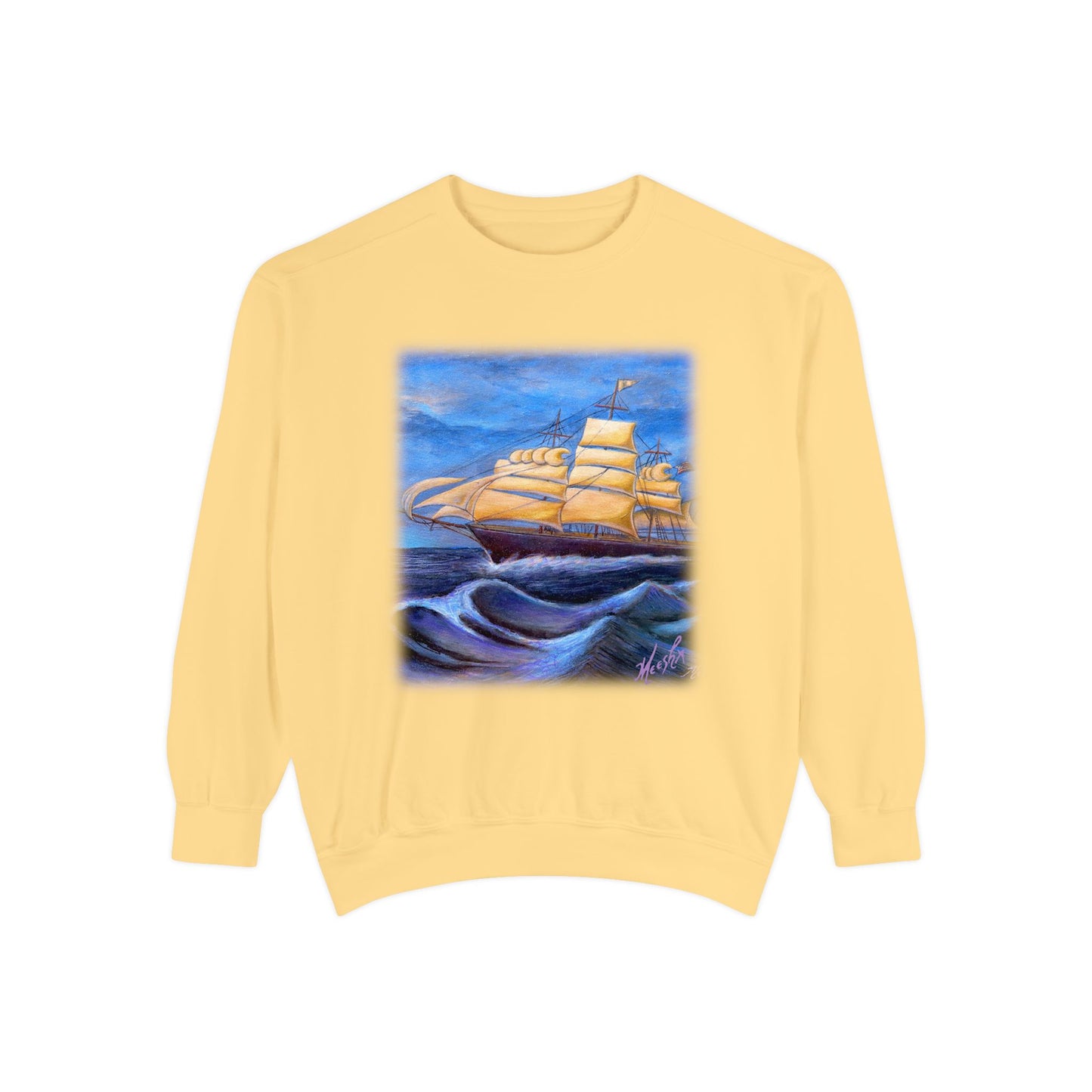Whimsical Wavehopper Unisex Garment-Dyed Sweatshirt