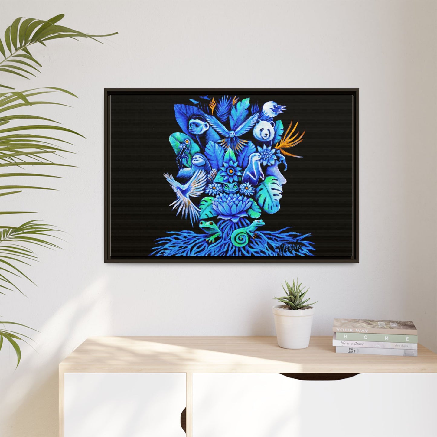 Out of The Blue Framed Canvas Print