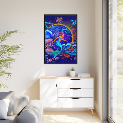 Celestrial Extraterrestrial Framed Canvas Print