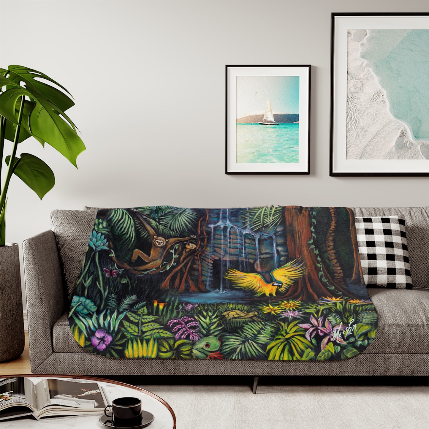 Colorful and Cozy Amazonia Favorite Sherpa Blanket