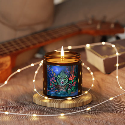 Moonlight Mischief Scented Soy Candles in decorative amber glass jar