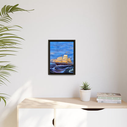 Whimsical Wavehopper Framed Canvas Print