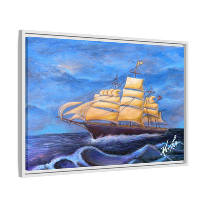 Whimsical Wavehopper Framed Canvas Print