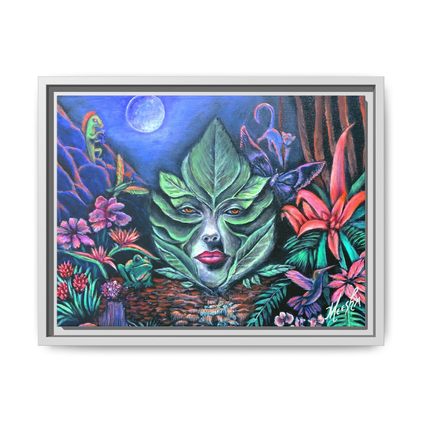 Moonlight Mischief Framed Canvas Print