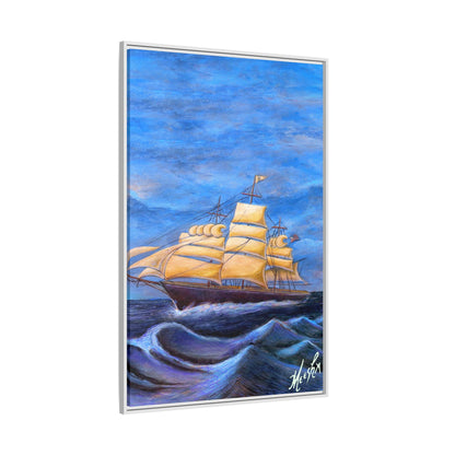 Whimsical Wavehopper Framed Canvas Print