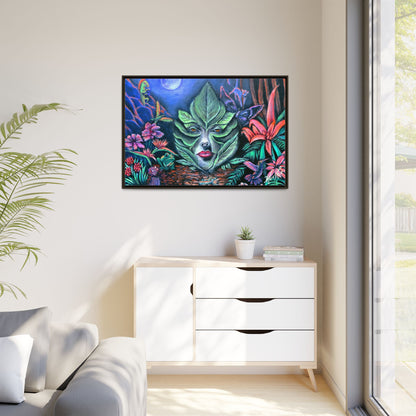 Moonlight Mischief Framed Canvas Print