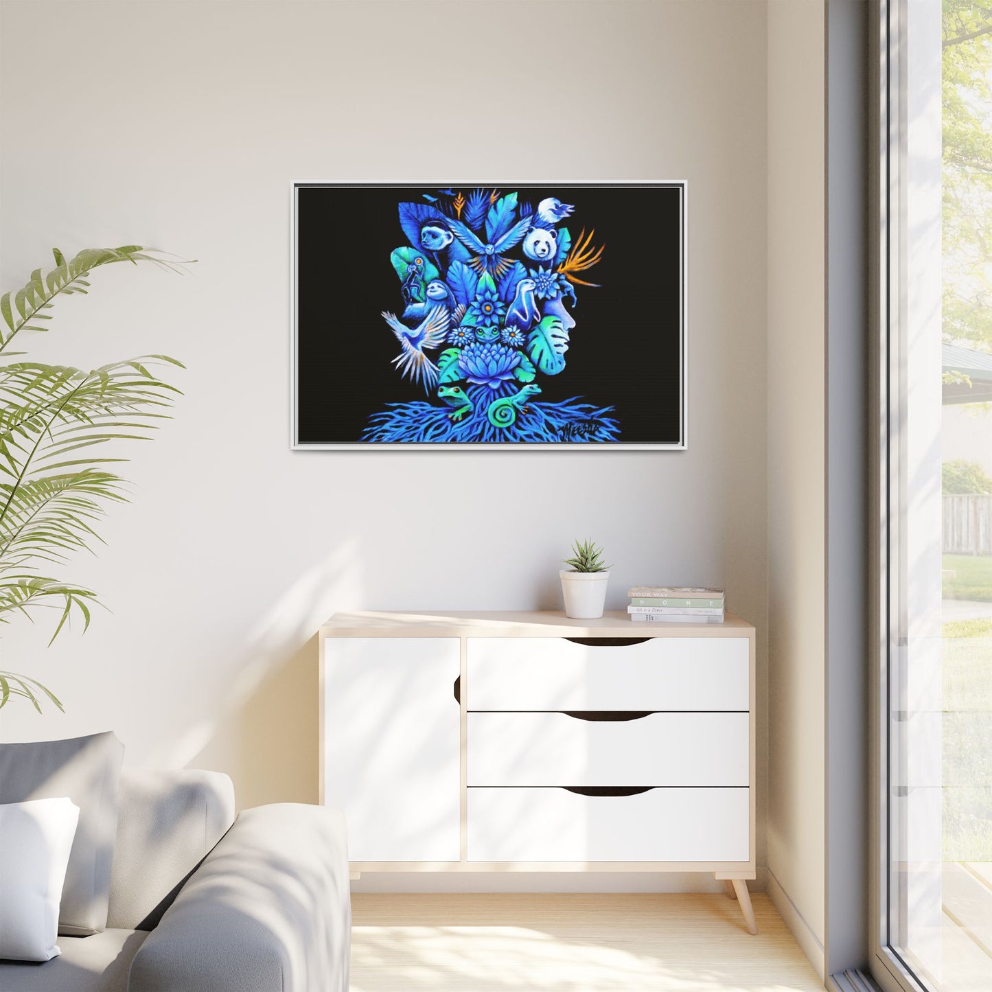 Out of The Blue Framed Canvas Print