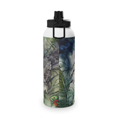 Watchful Warrior Stainless Steel Water Bottle with Tiger Design