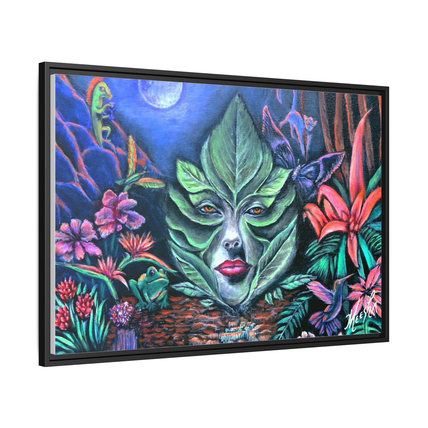 Moonlight Mischief Framed Canvas Print