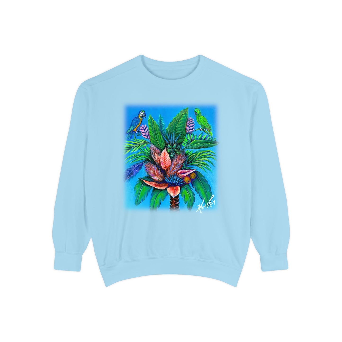 Palm Tree of Life Unisex Garment-Dyed Sweatshirt