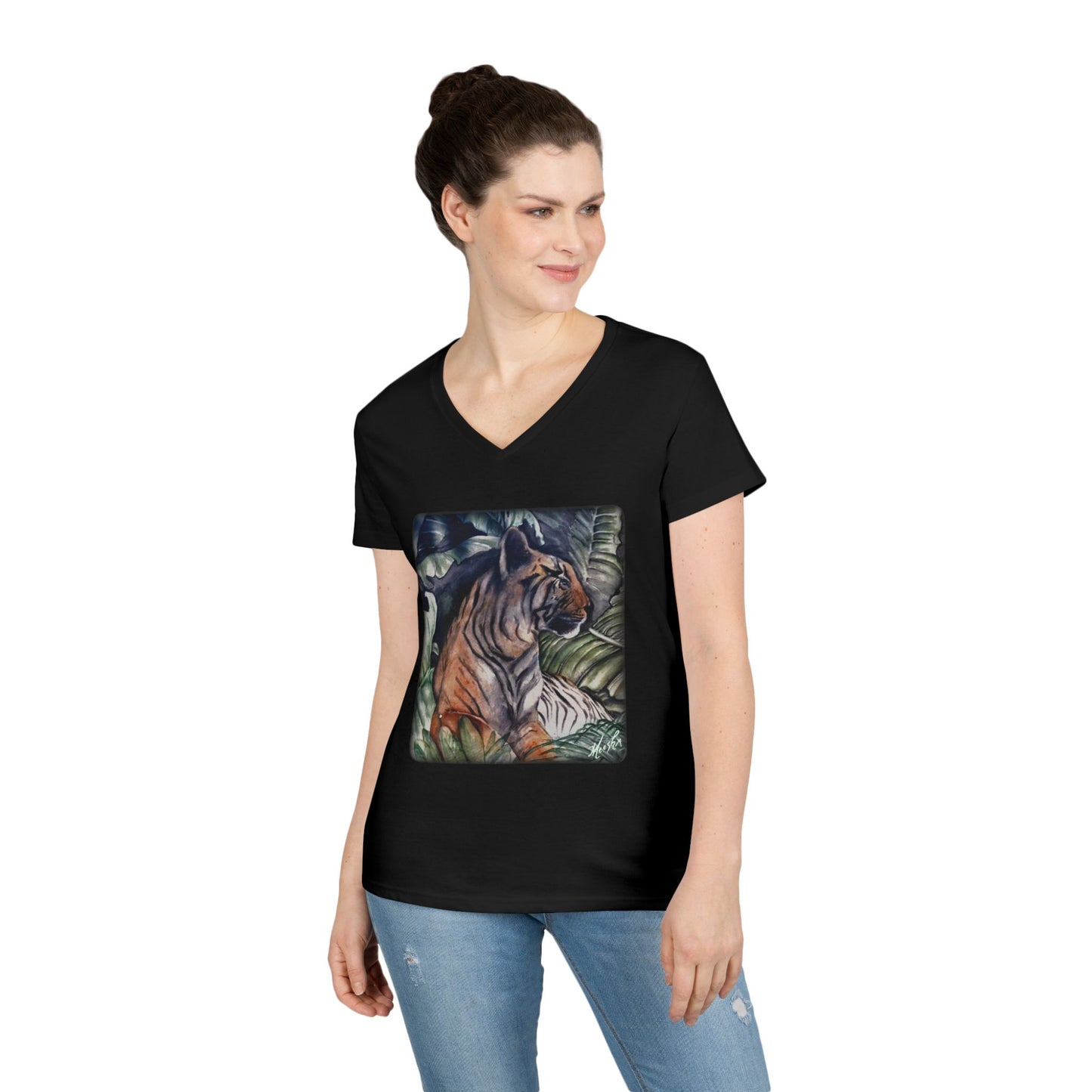 Watchful Warrior Ladies' V-Neck T-Shirt