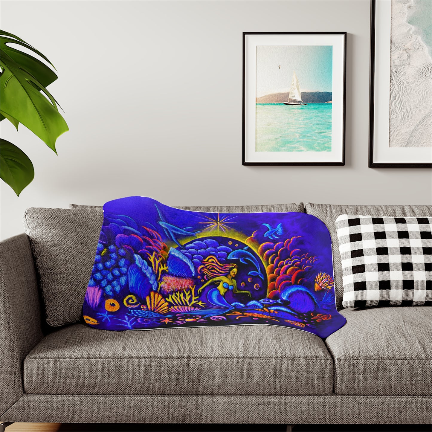 Colorful and Cozy Celestial Extraterrestrial Favorite Sherpa Blanket