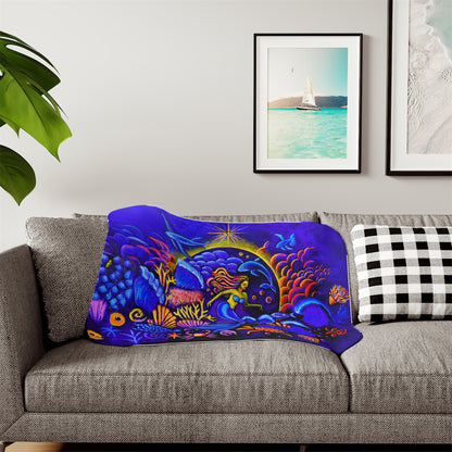 Colorful and Cozy Celestial Extraterrestrial Favorite Sherpa Blanket