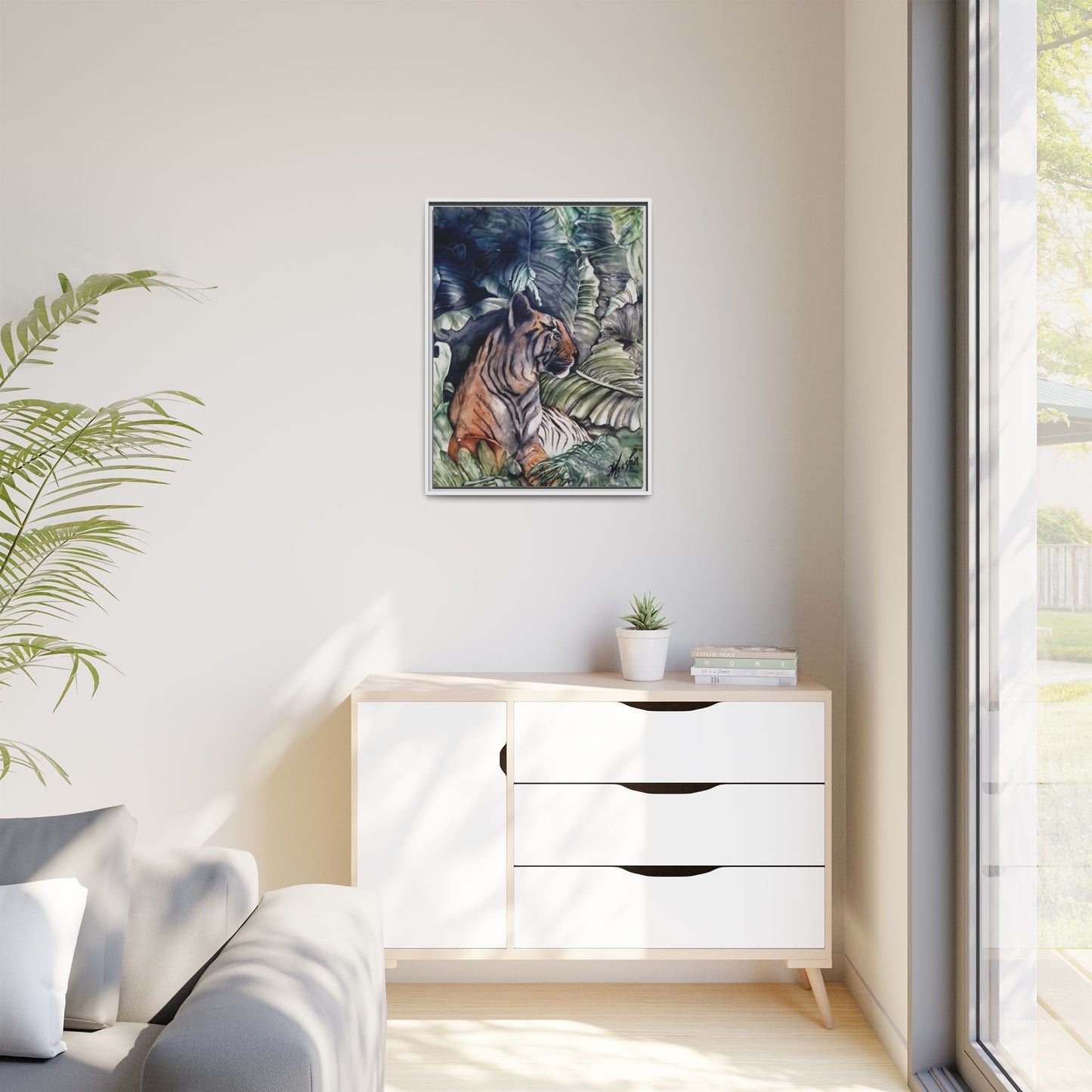 Watchful Warrior Framed Canvas Print