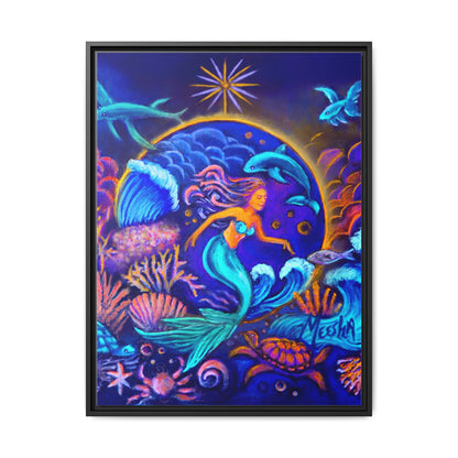 Celestrial Extraterrestrial Framed Canvas Print