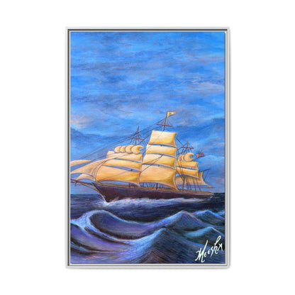 Whimsical Wavehopper Framed Canvas Print