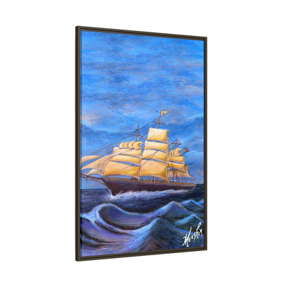 Whimsical Wavehopper Framed Canvas Print