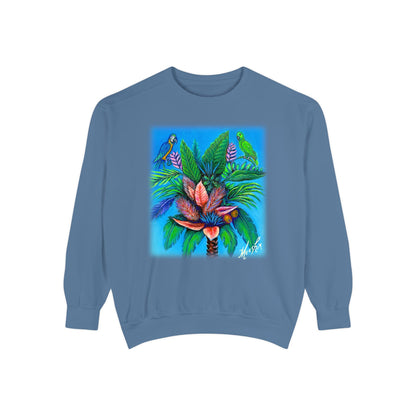 Palm Tree of Life Unisex Garment-Dyed Sweatshirt